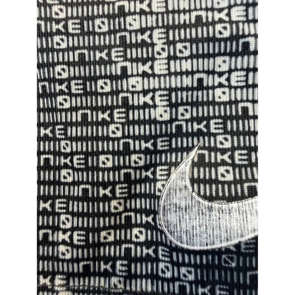 Nike Mens Monogram Logo Athletic Shorts Black Grey White Elastic Waist Size XL
